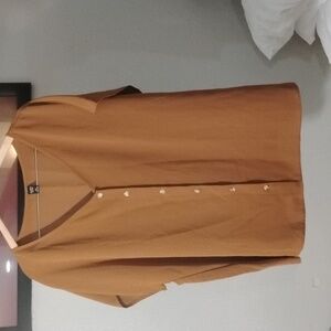 Women's Brown Button-Up Blouse